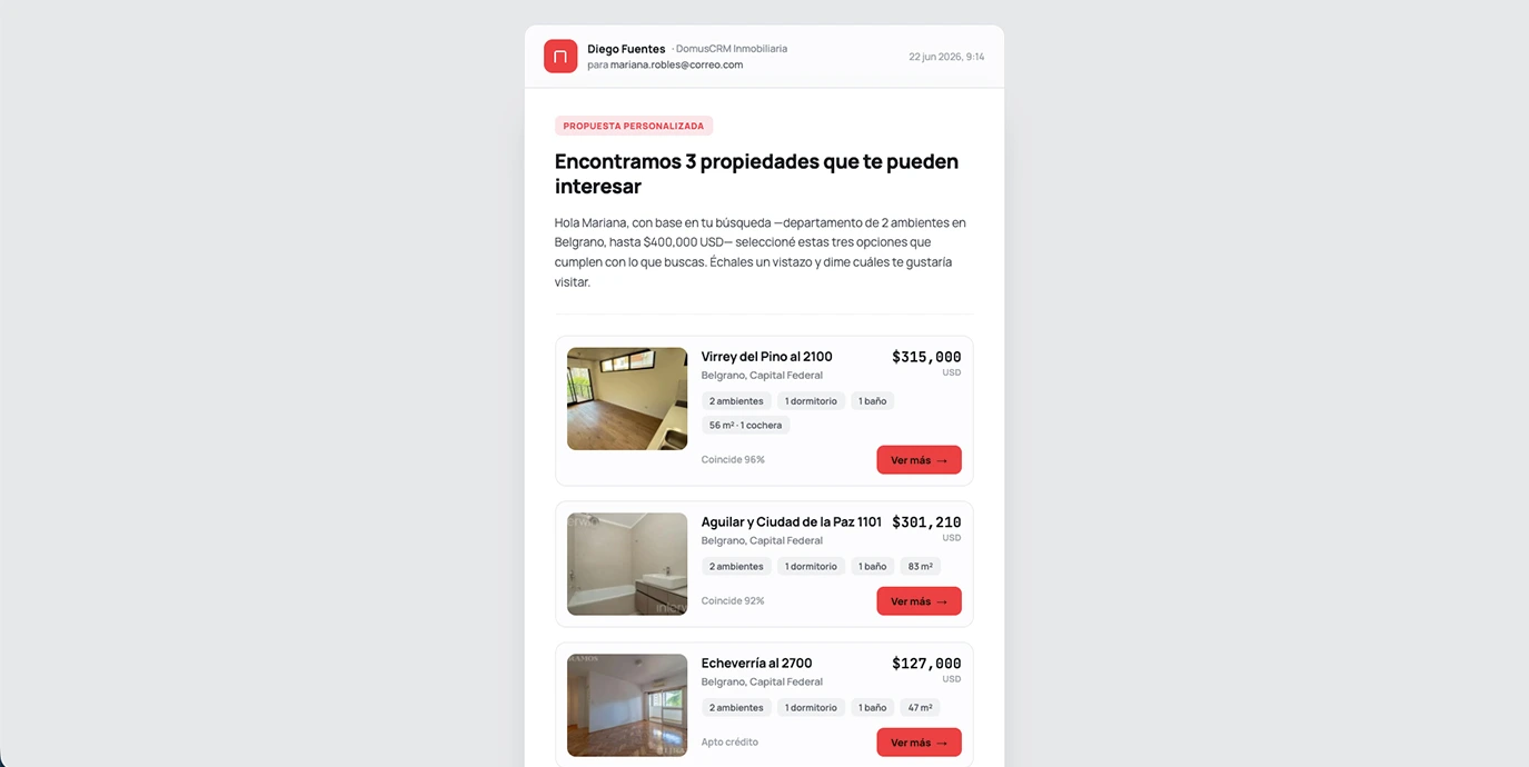 La propuesta llega al cliente