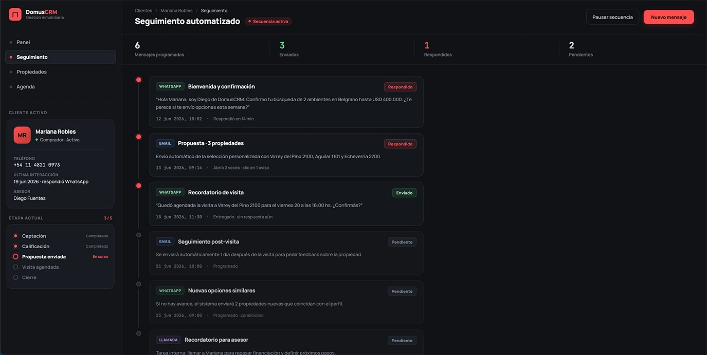 El seguimiento es automático